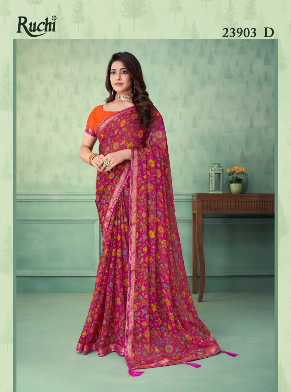 Ruchi Vaani 3 Chiffon Printed Sarees Catalog